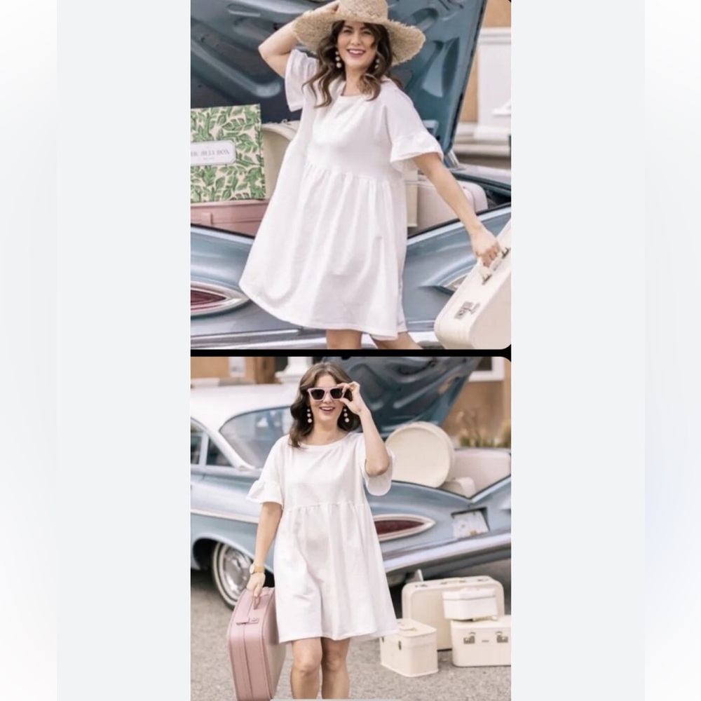 Jillian Harris x Jardines Domaine Road Trip Babydoll Dress in White Size XS - Picture 3 of 8